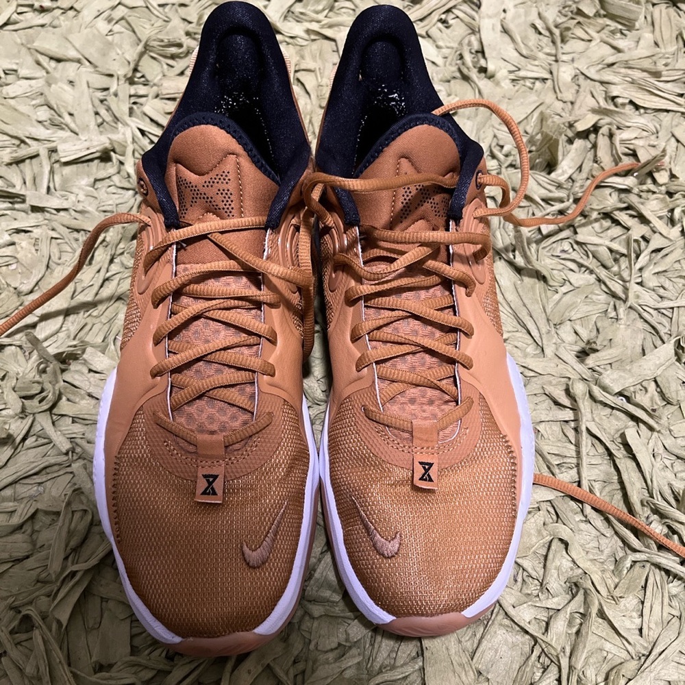 Gold Nike Paul George 5 basketball shoes